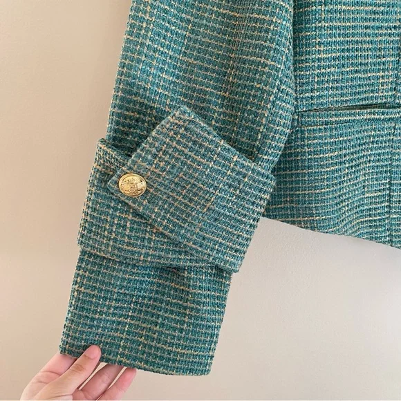 ORTTU Mint Green Textured Tweed Sport Coat - Picture 6 of 11